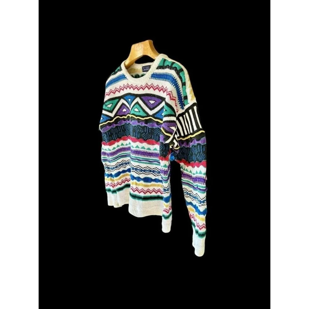 Vintage Multicolored Sweater Editions by Van Heusen Sz Medium Coogi‎ *Flaws
